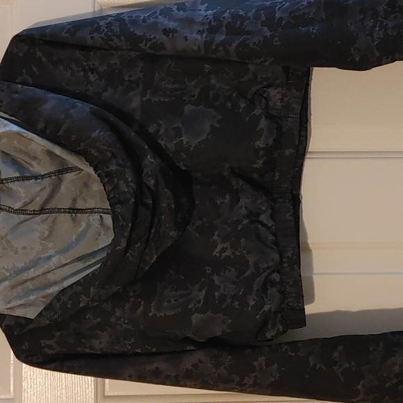 Forever 21 Black Camo Cropped Quarter Zip Wind Jacket With Hood Size Small - Picture 5 of 5